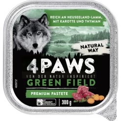 Paws Green Field Premium Pastete Neuseelandlamm, Karotte & Thymian 300G