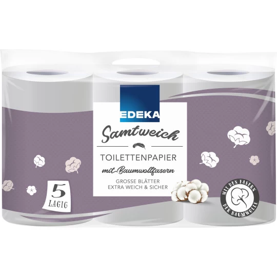 Toilettenpapier Samtweich 5-lagig 6x 130 Blatt 3 Toilettenpapier Samtweich 5-lagig 6x 130 Blatt